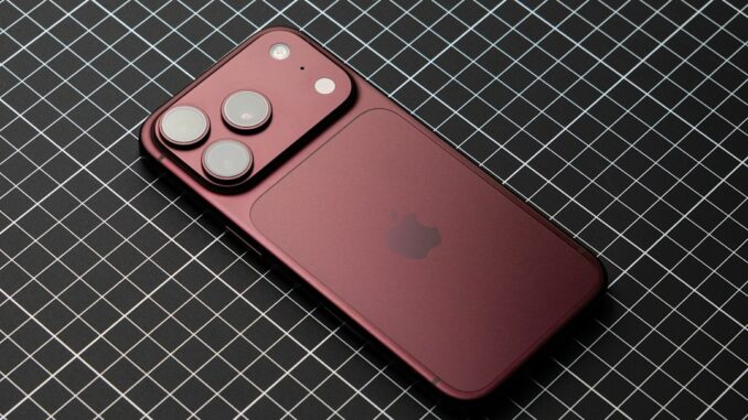Burgundy iPhone 18 Pro smartphone